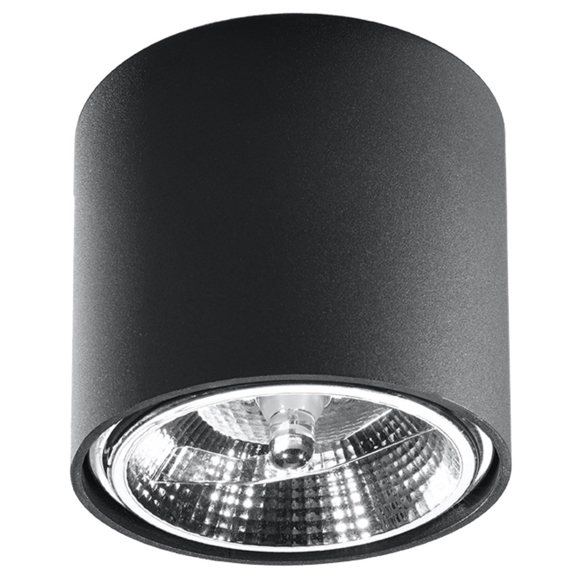 Plafonnier Aluminium Noir GU10/ES111 1 Tiube noir, EDEN