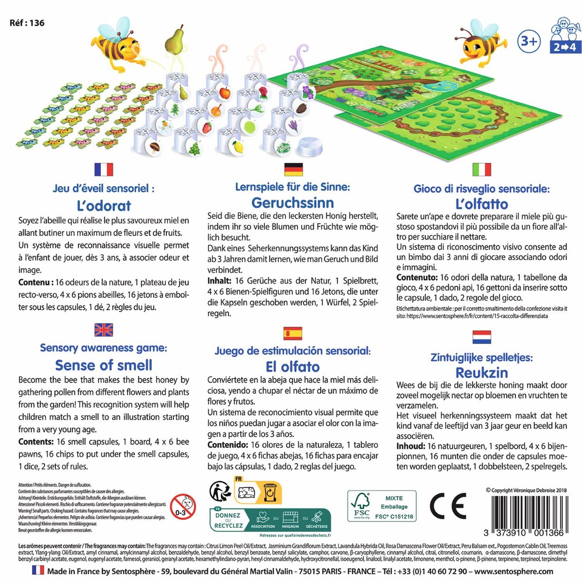 Jeu sensoriel - L'odorat blanc, SENTOSPHERE