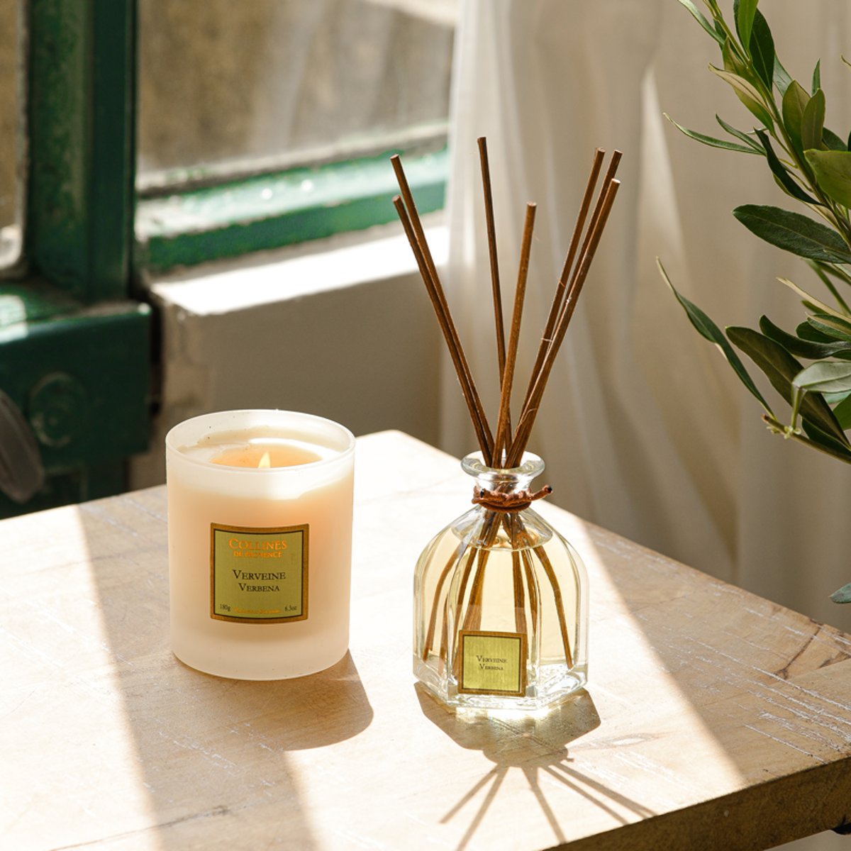 Diffuseur de parfum VERVEINE blanc, COLLINES DE PROVENCE