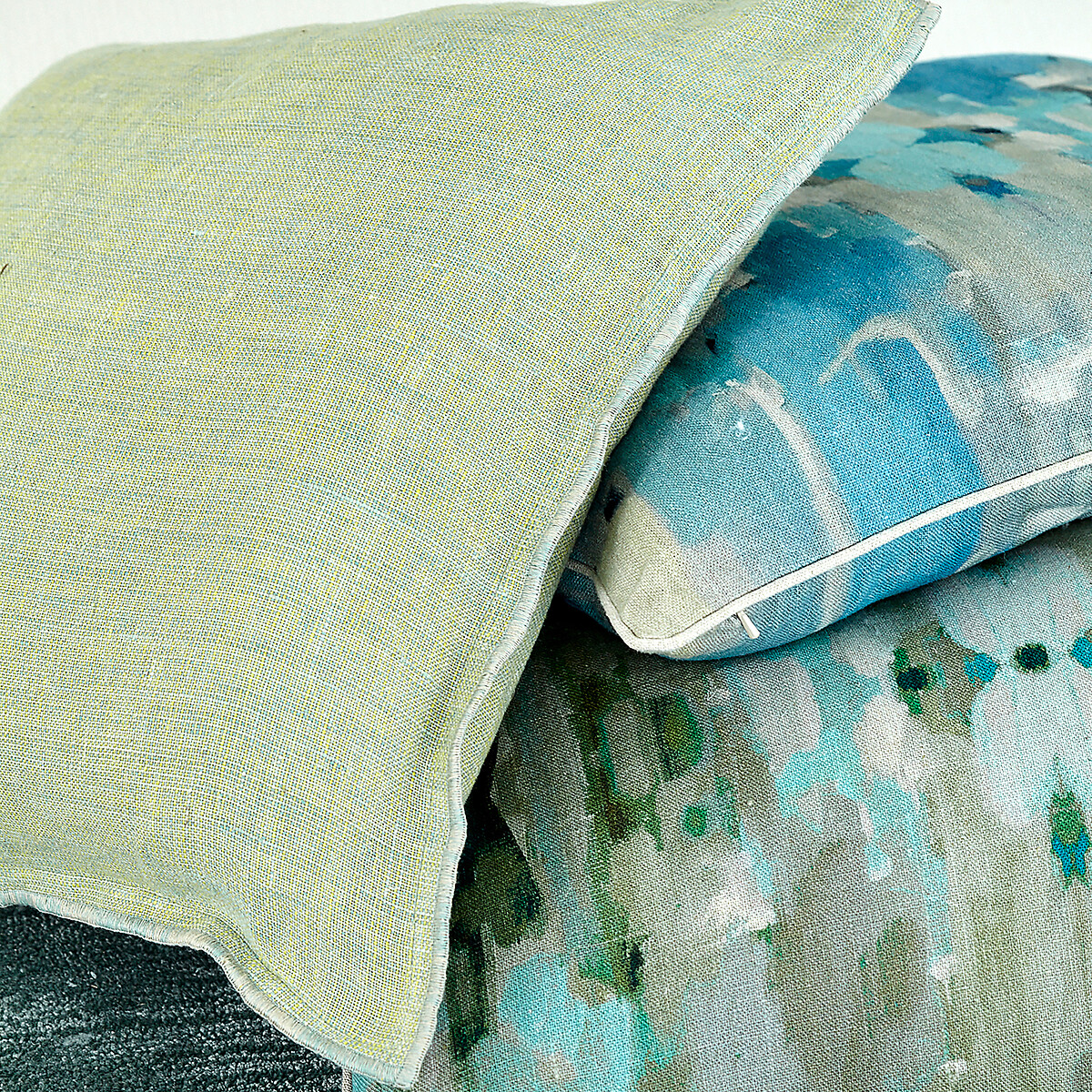 Housse de coussin chambray, MISSIA vert sauge, AM.PM