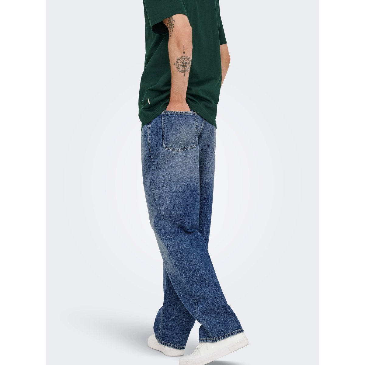 Jean À Coupe Ample medium blue denim, ONLY & SONS