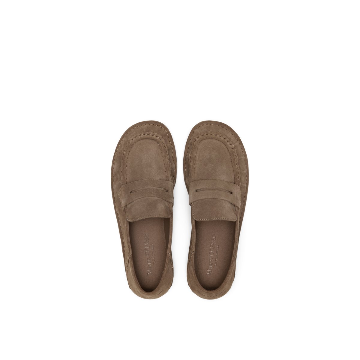 Loafer modèle Alvette en cuir velours doux marron, MARC O'POLO