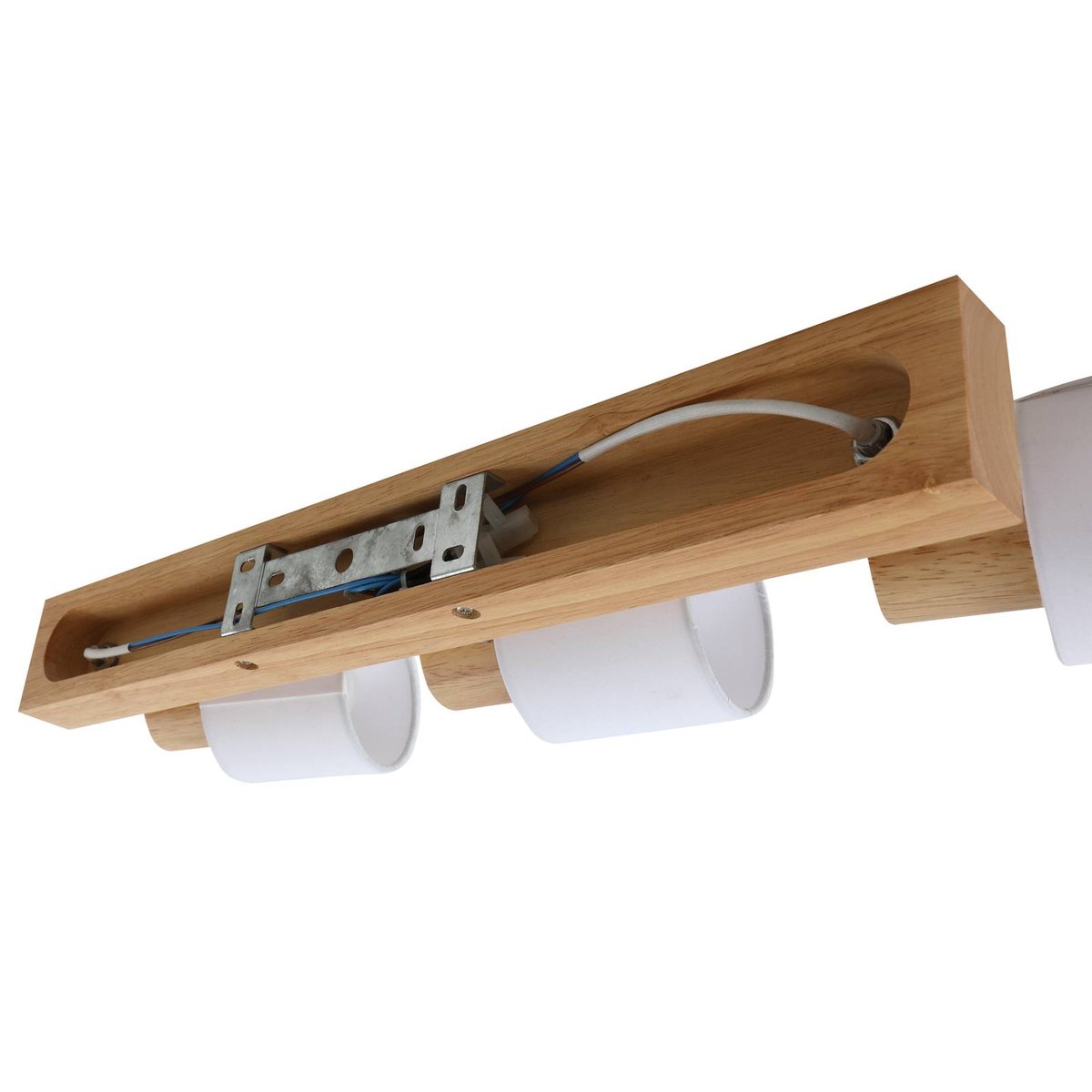 Spot en bois moderne, Wanessa bois clair, blanc, LINDBY