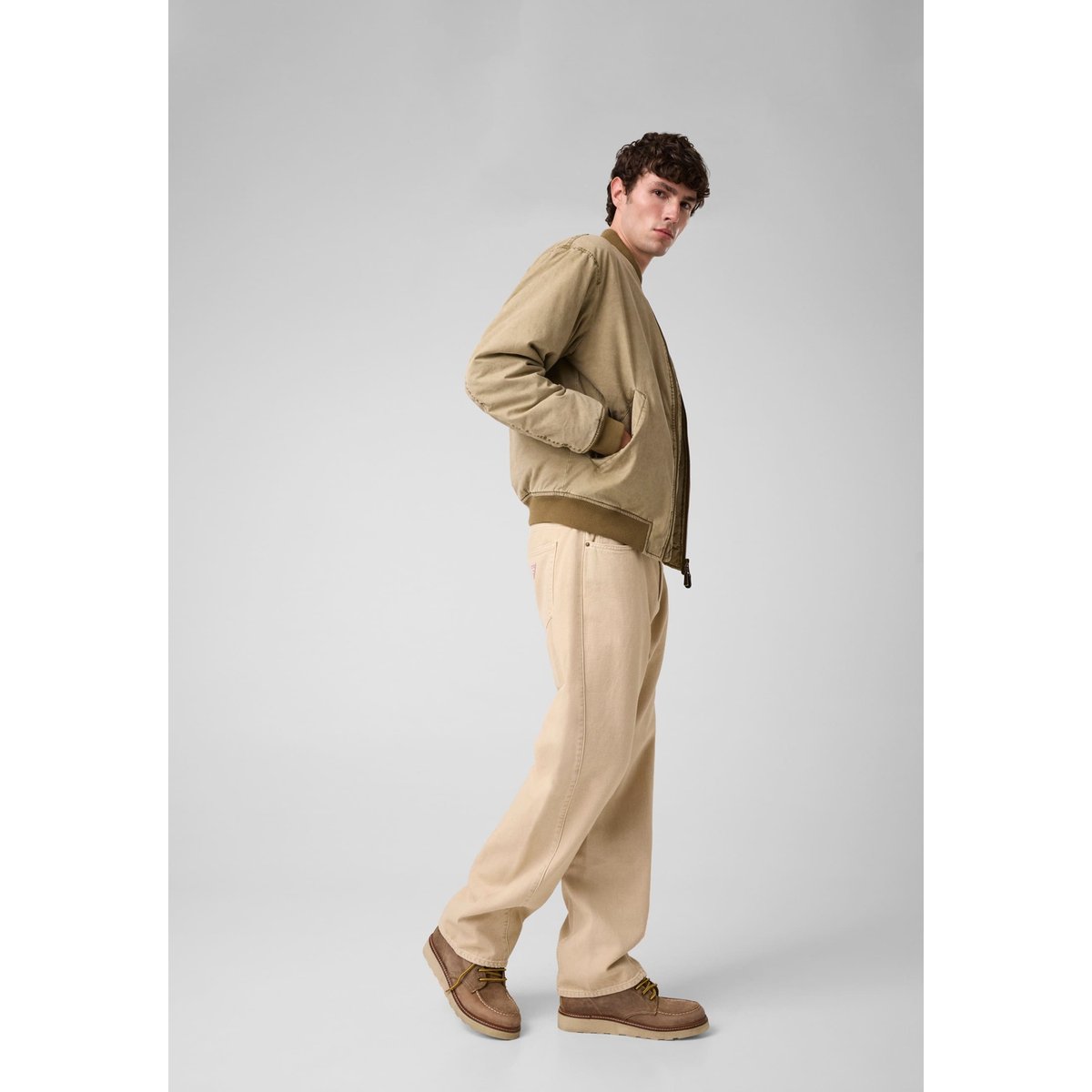 Veste Bomber Matelassée beige, GUESS JEANS