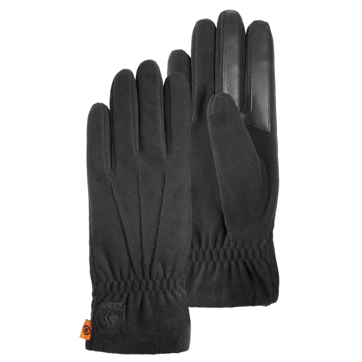 Gants tactiles en polaire recyclée - doublure flexible noir, ISOTONER