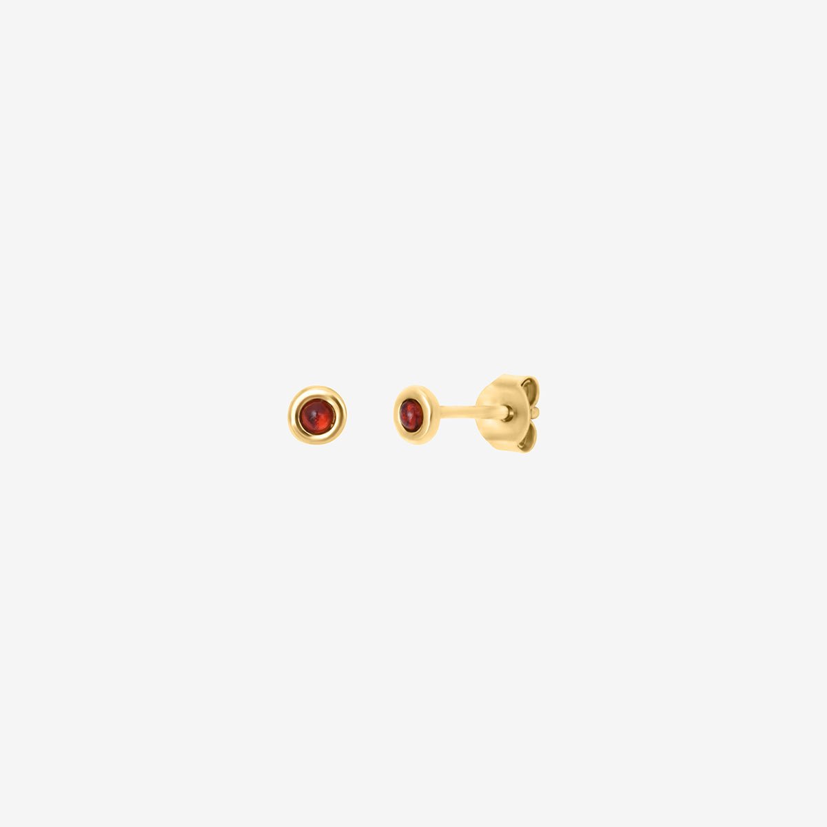 Boucles d'oreilles dorées grenat - tiny rouge, CAROLINE NAJMAN