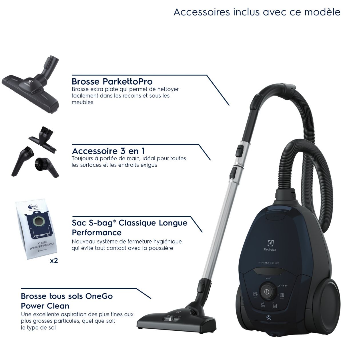 Aspirateur avec sac Pure D8 PD82-4ST bleu, ELECTROLUX