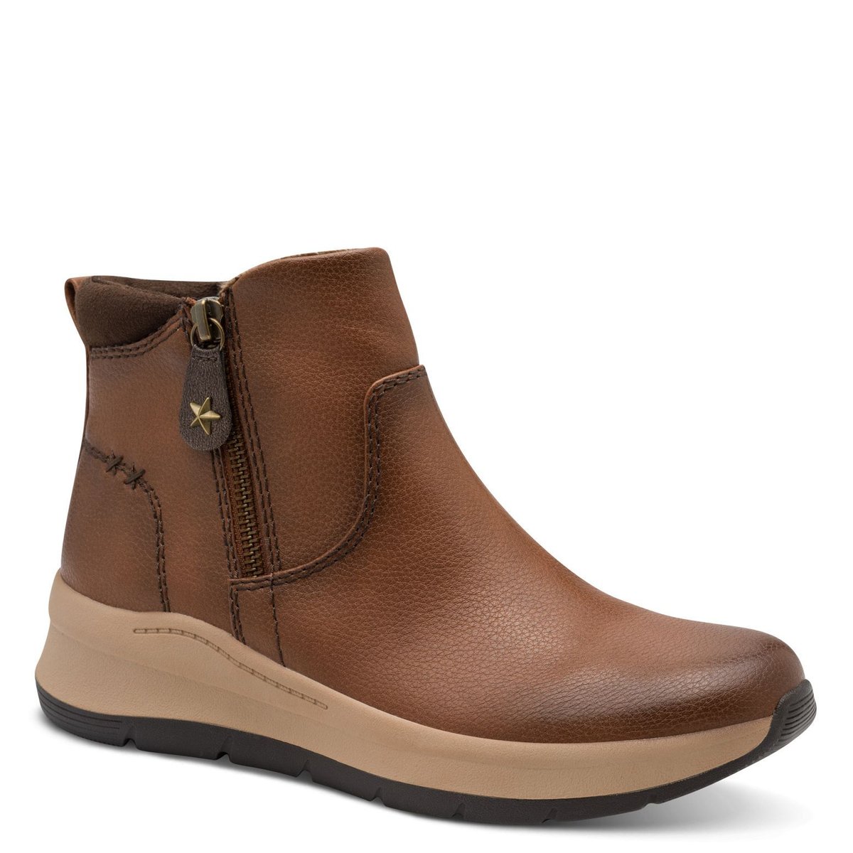 Bottine zippée marron cognac, JANA