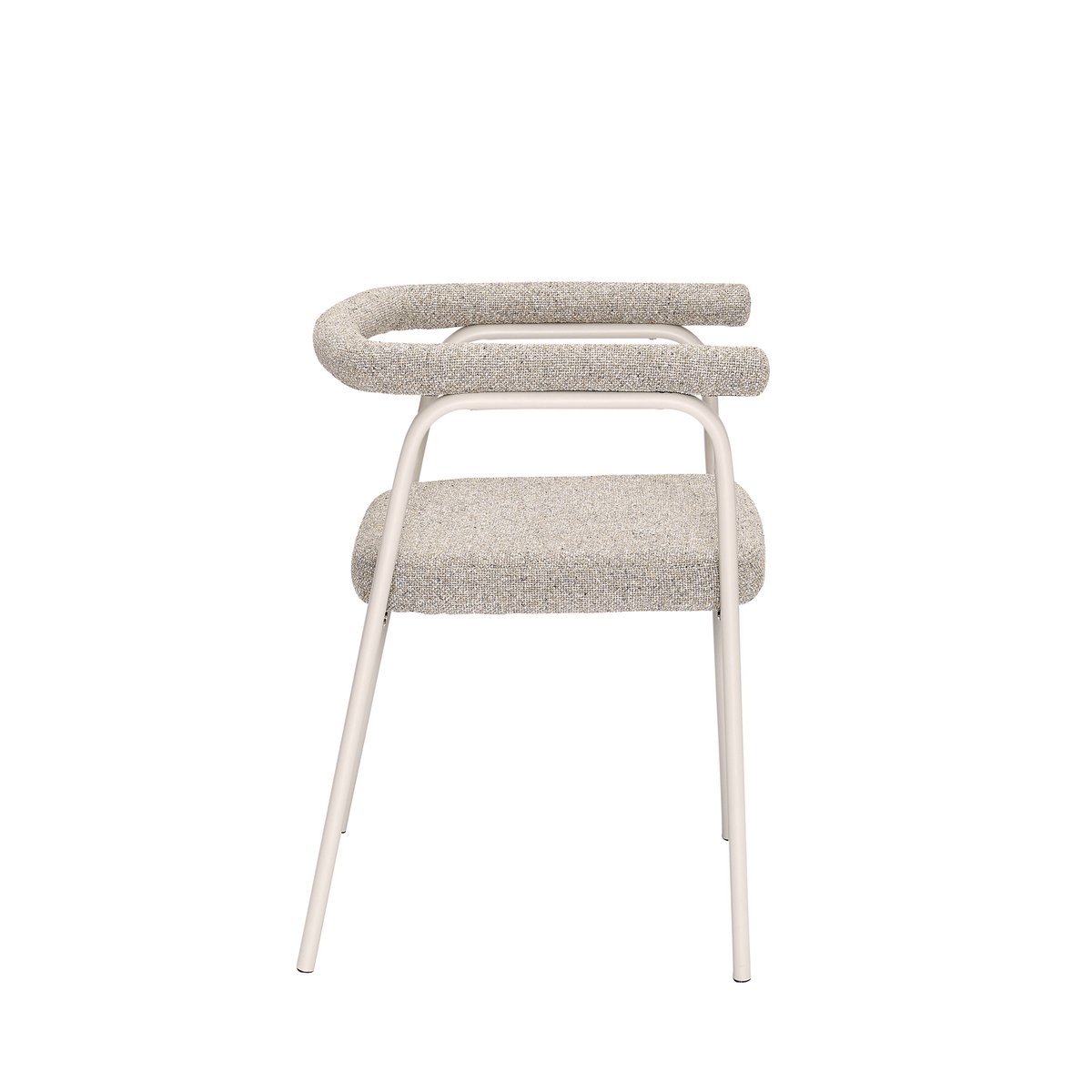 Chaise de salle à manger en fer et polyester ECTO sable, HUBSCH