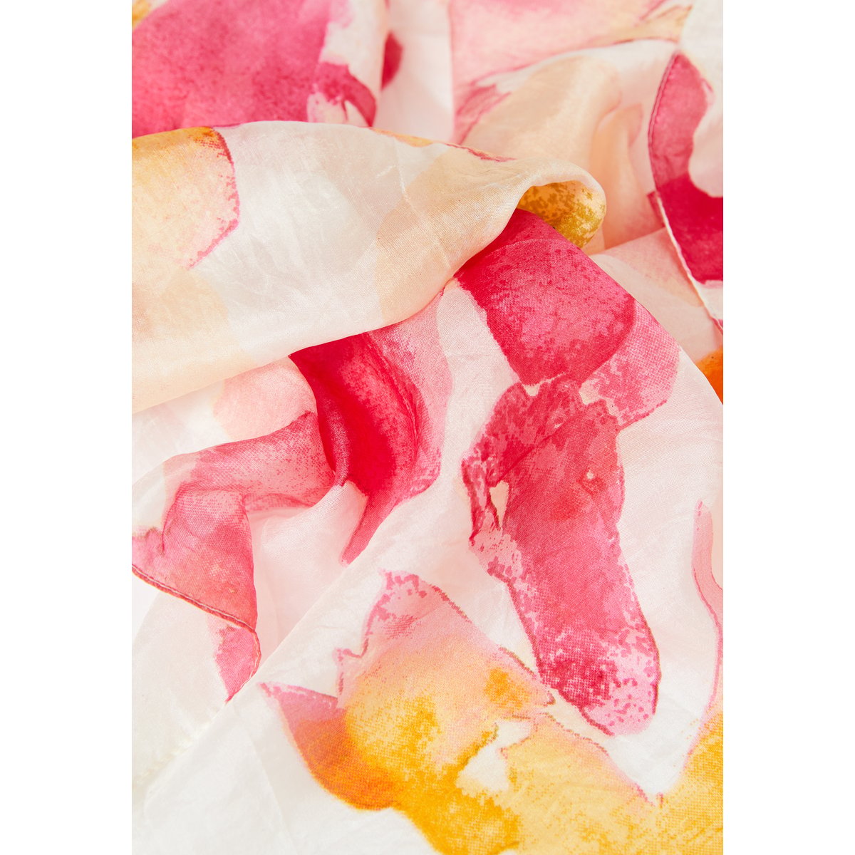 Foulard en soie à motifs FRESH IMP saumon peche, ETAM