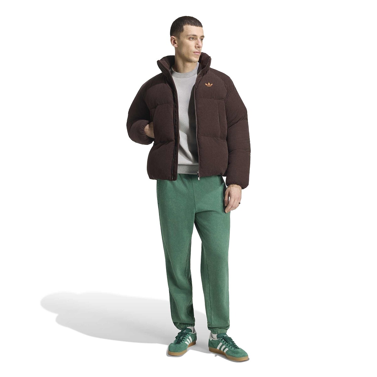 Doudoune en velours côtelé café, adidas Originals