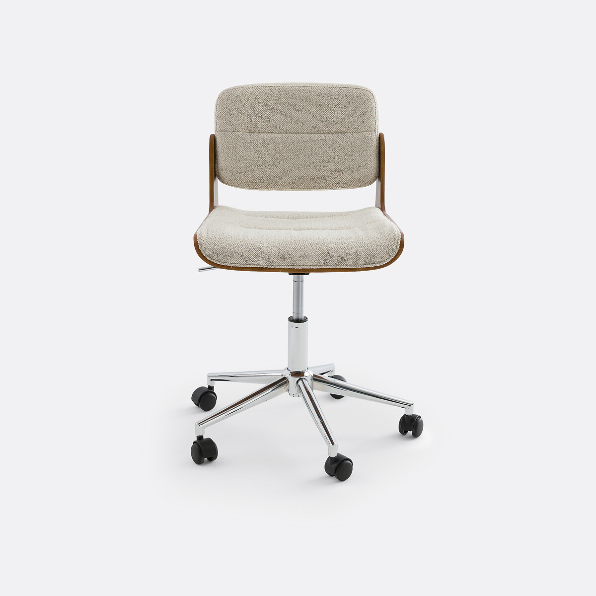 Fauteuil de bureau tissu bouclette, Mikel ecru, LA REDOUTE INTERIEURS