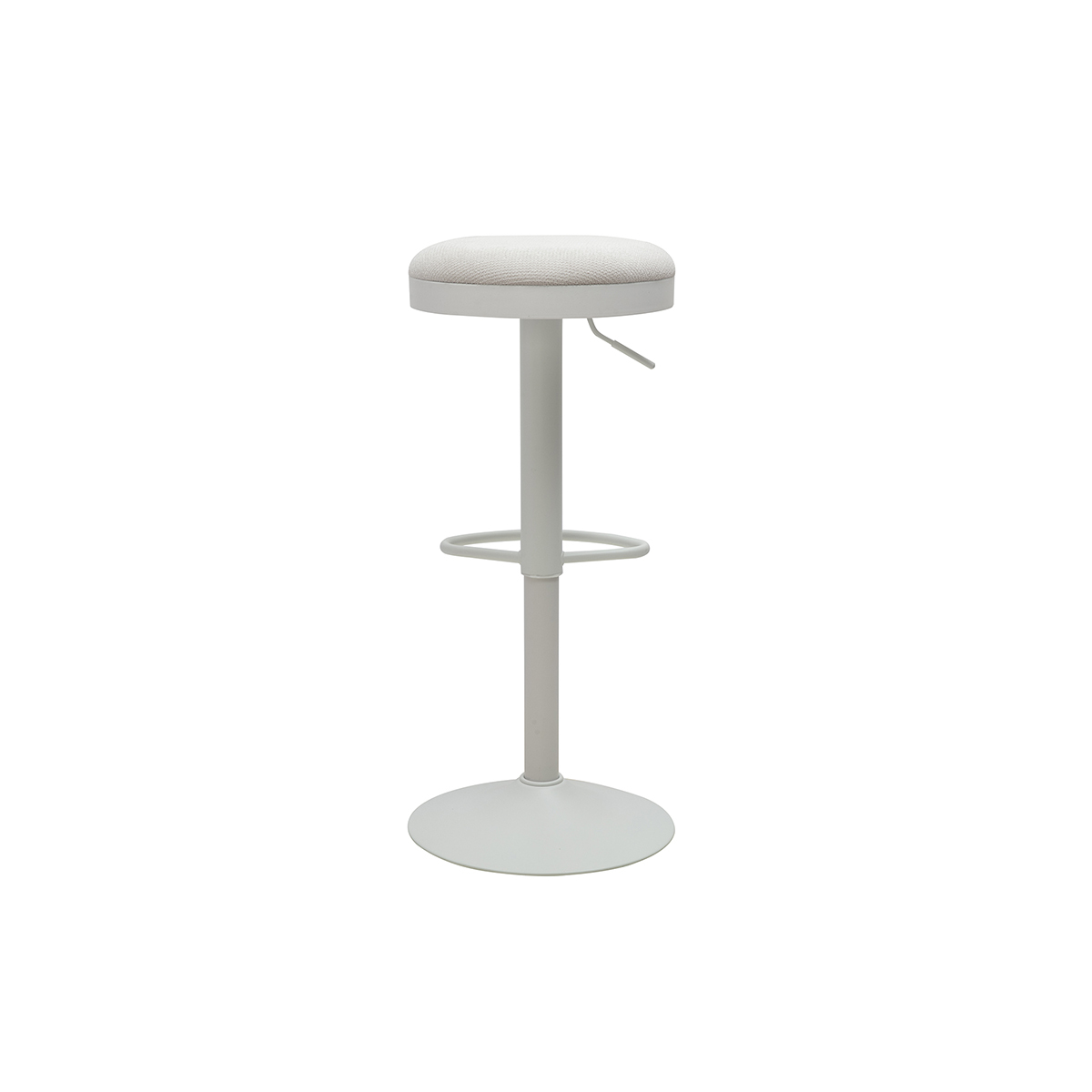 Tabourets de bar réglables en tissu chenille terre brûlée et métal (lot de 2) THOR beige, MILIBOO