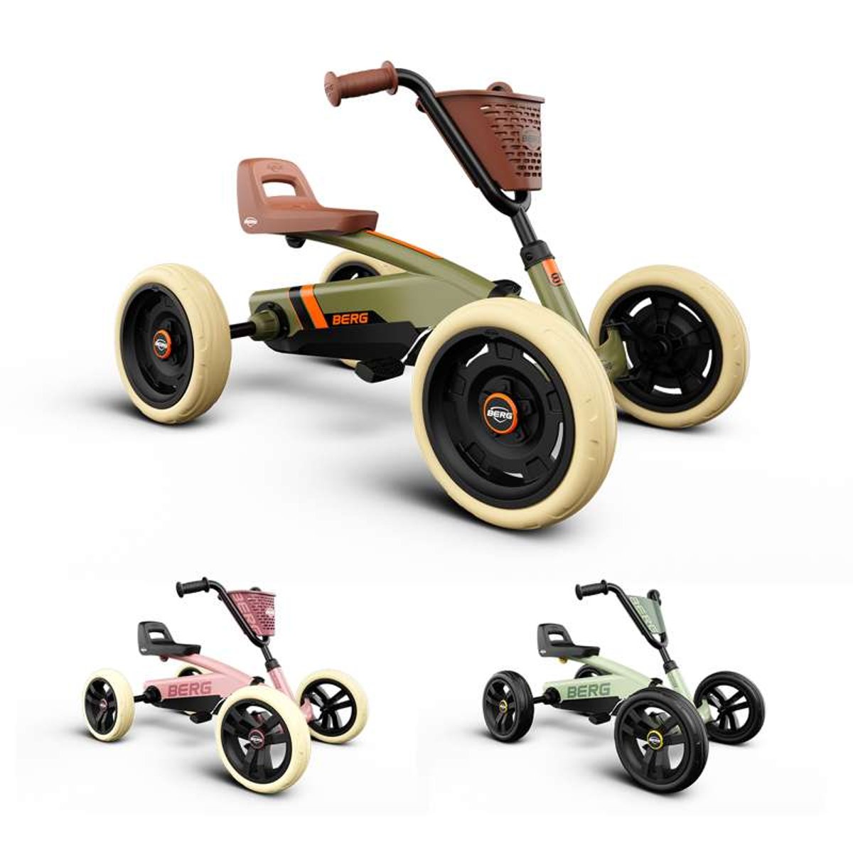 Kart à Pédales pour Enfants, 2+ Ans, Buzzy Retro Vert green, BERG TOYS
