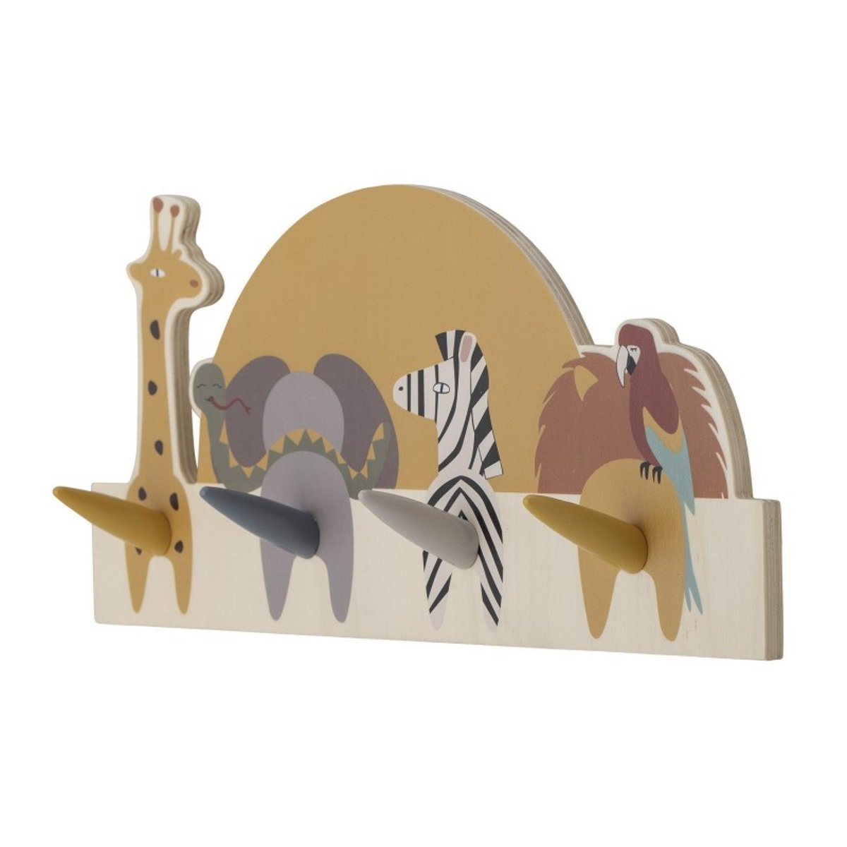 Portemanteau mural animaux bois MALLEN multicolore, BLOOMINGVILLE