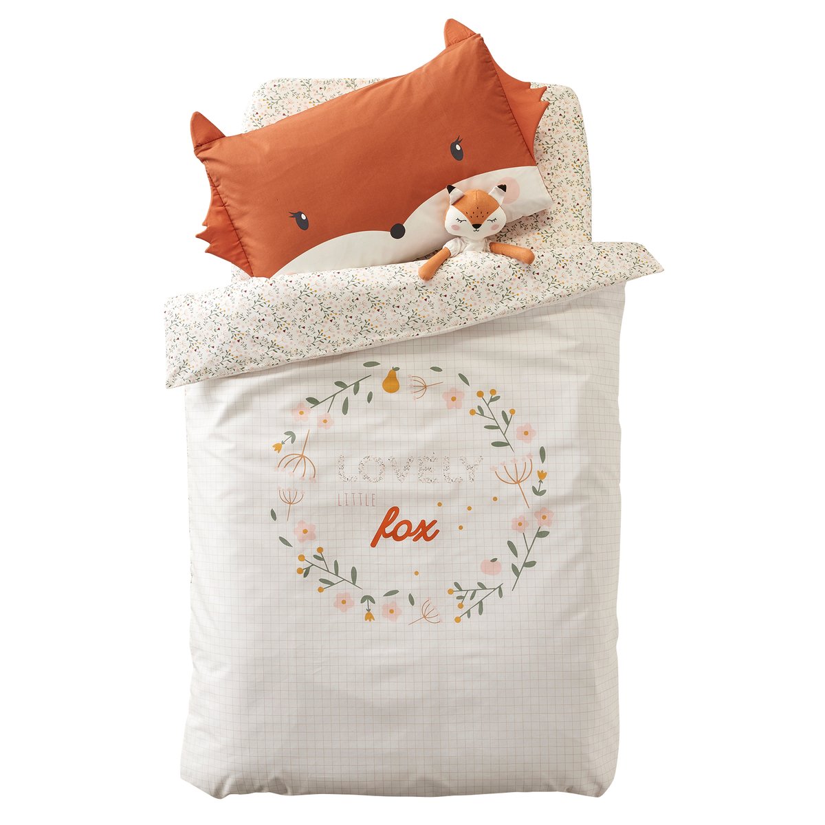 Housse de couette FLEURETTES ecru / multico, VERTBAUDET