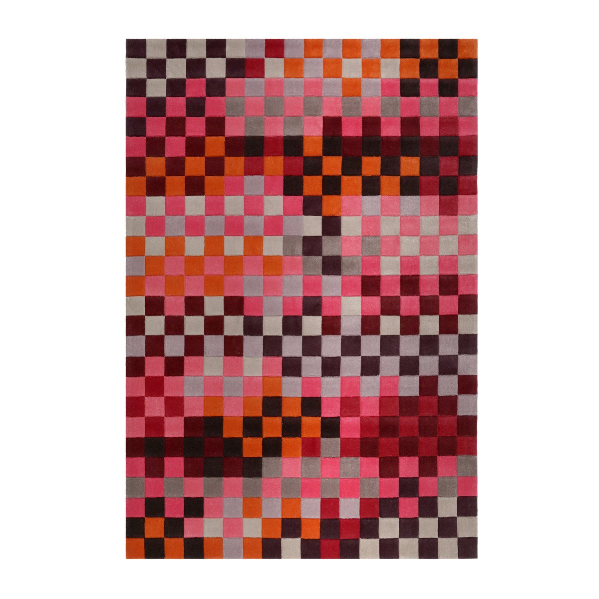 Tapis en lain tufté main , PIXEL rot, ESPRIT