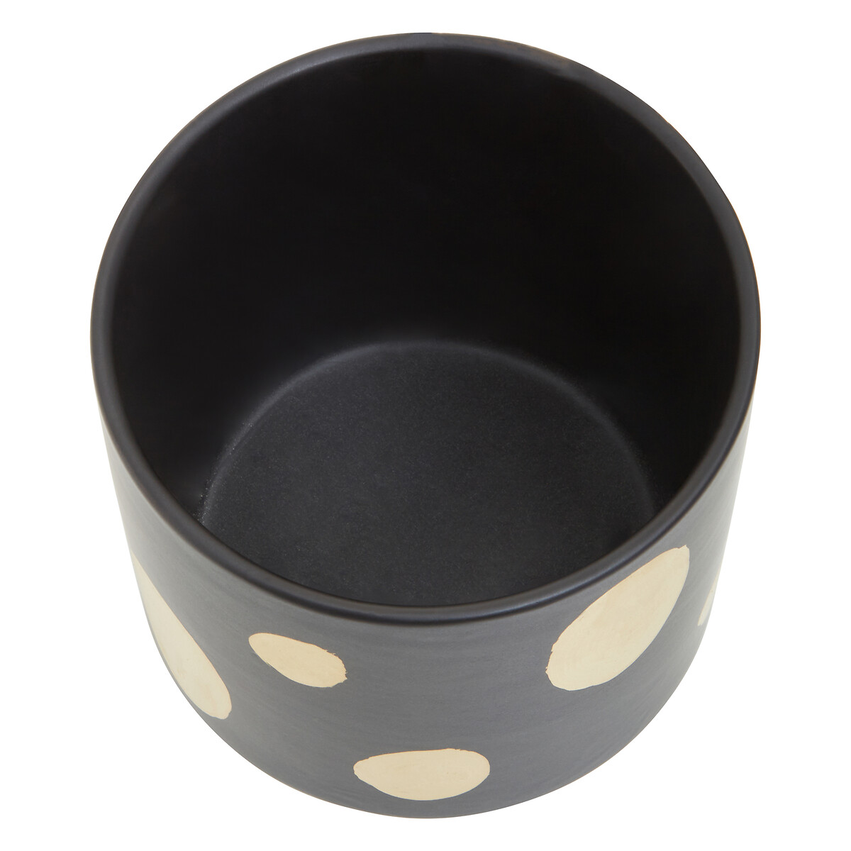 14cm Spotted Ceramic Planter - Black & Gold black, ÉDITÉ
