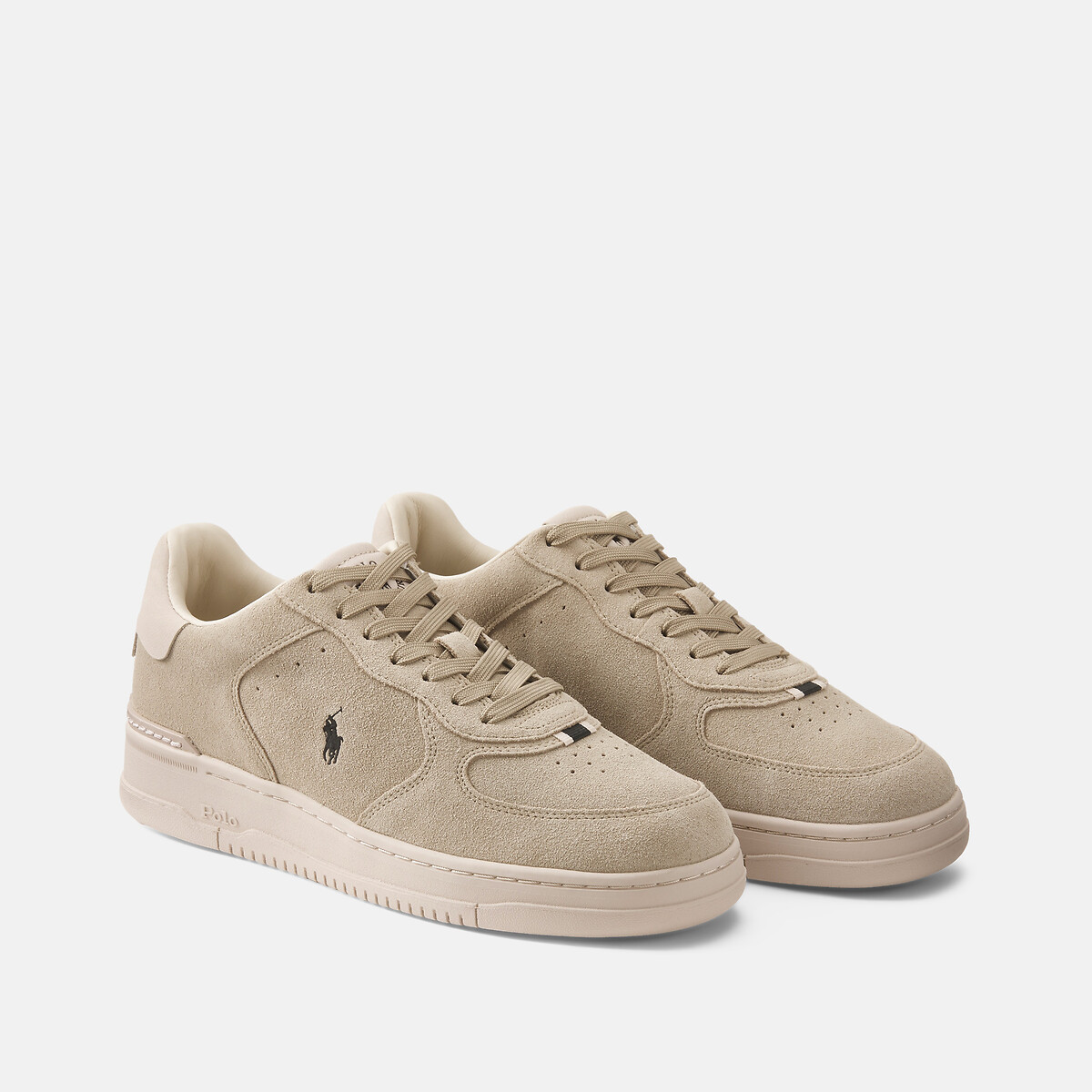 Baskets en cuir suédé, Masters Court taupe, POLO RALPH LAUREN