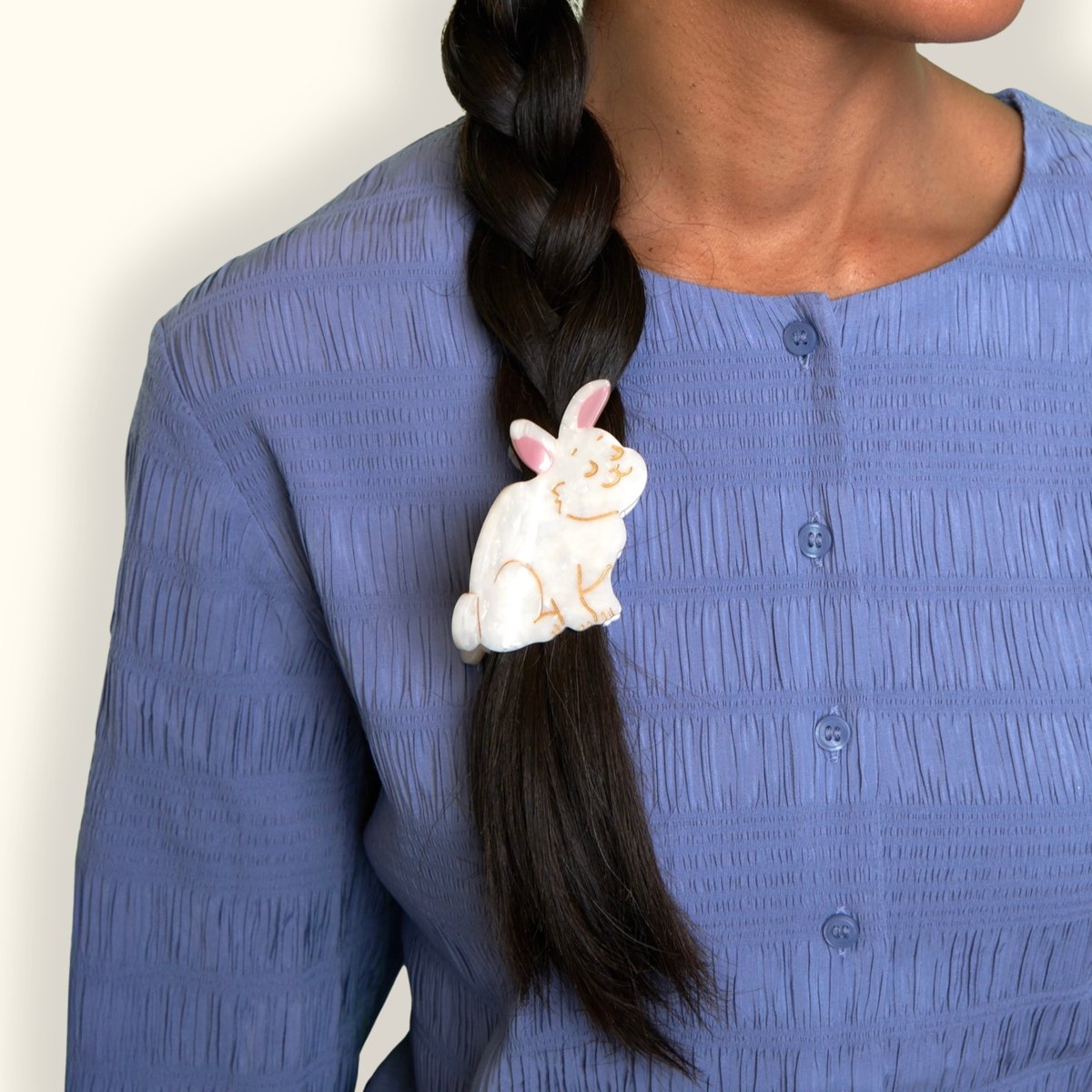 Pince à cheveux LAPIN blanc, COUCOU SUZETTE