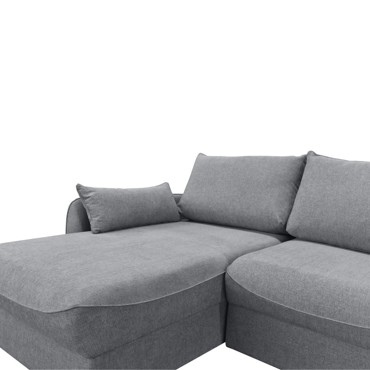 Canapé d'angle convertible avec coffre 3 places L260 cm - NAOMI gris, CALICOSY