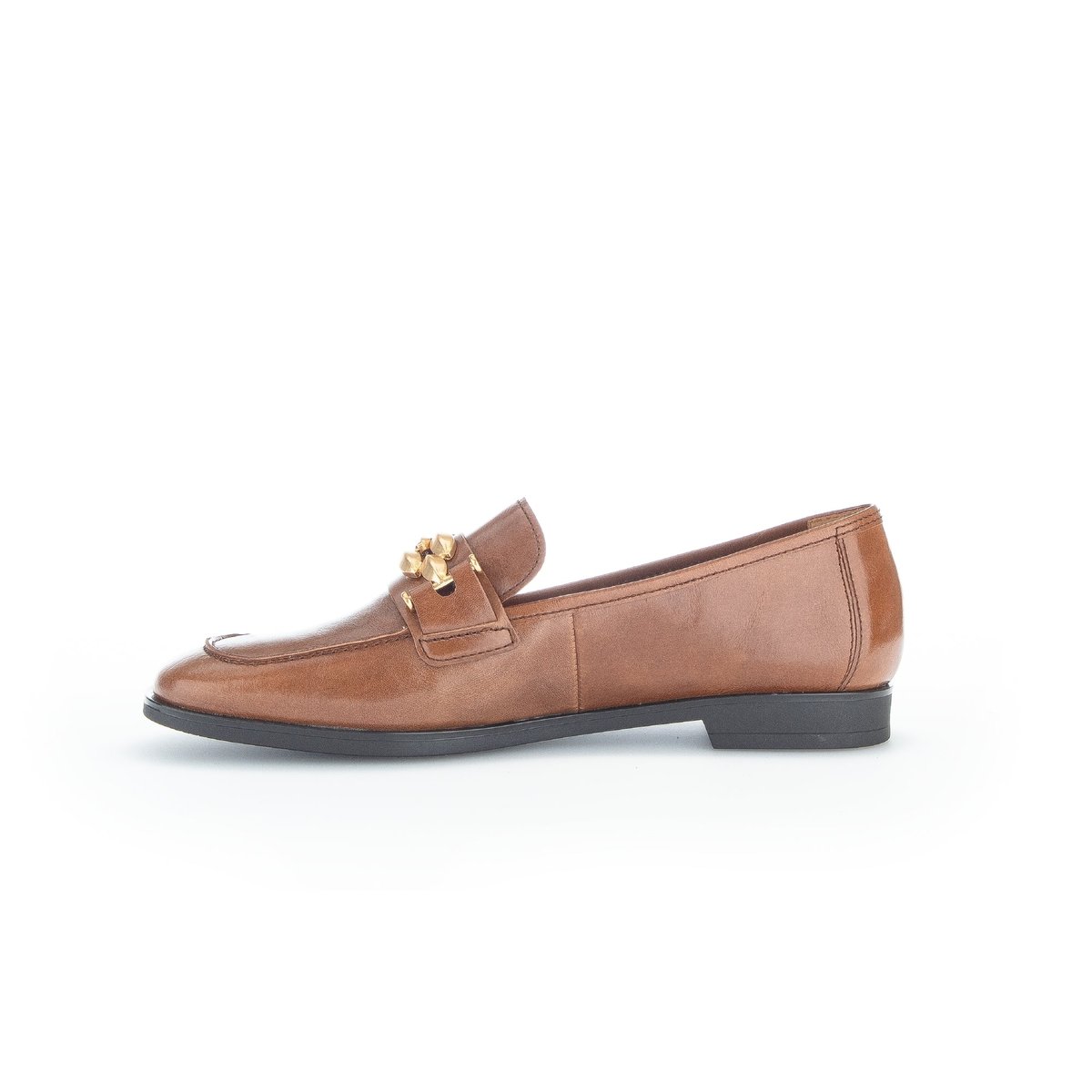Mocassins en cuir à talon décroché cognac, GABOR