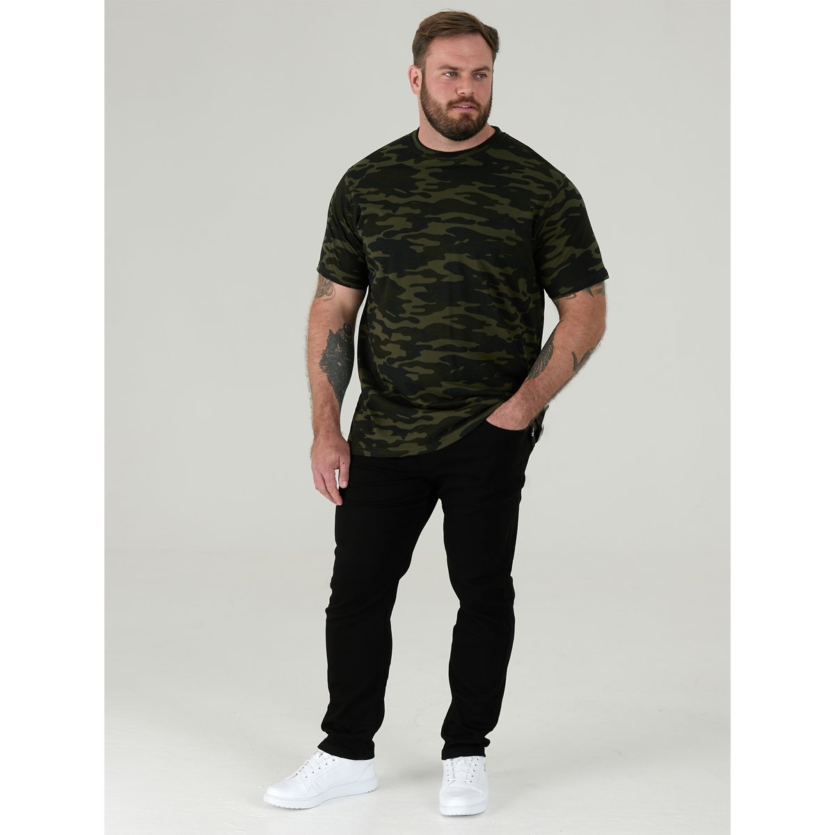 T-shirt grande taille motif/style camouflage GASTON camouflage jungle, DUKE