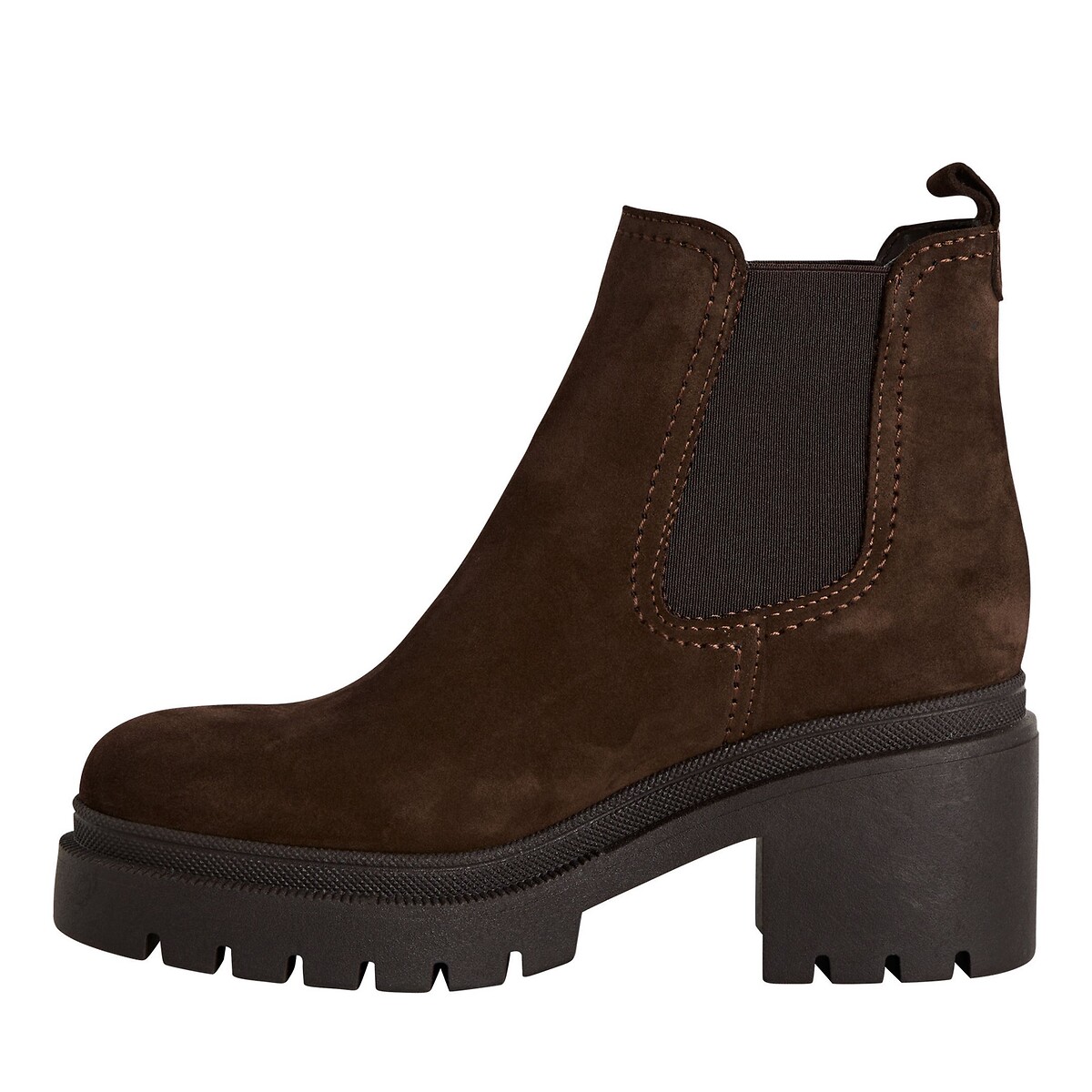 Suede Chelsea Boots dark brown, TAMARIS