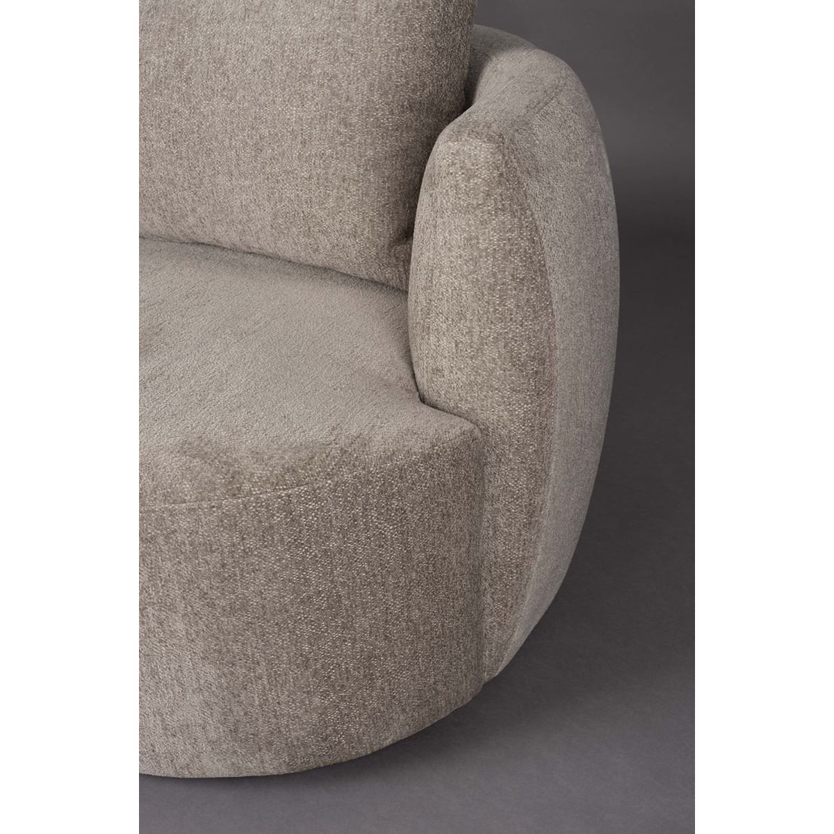 Fauteuil design en tissu, ROCCA taupe, DUTCHBONE