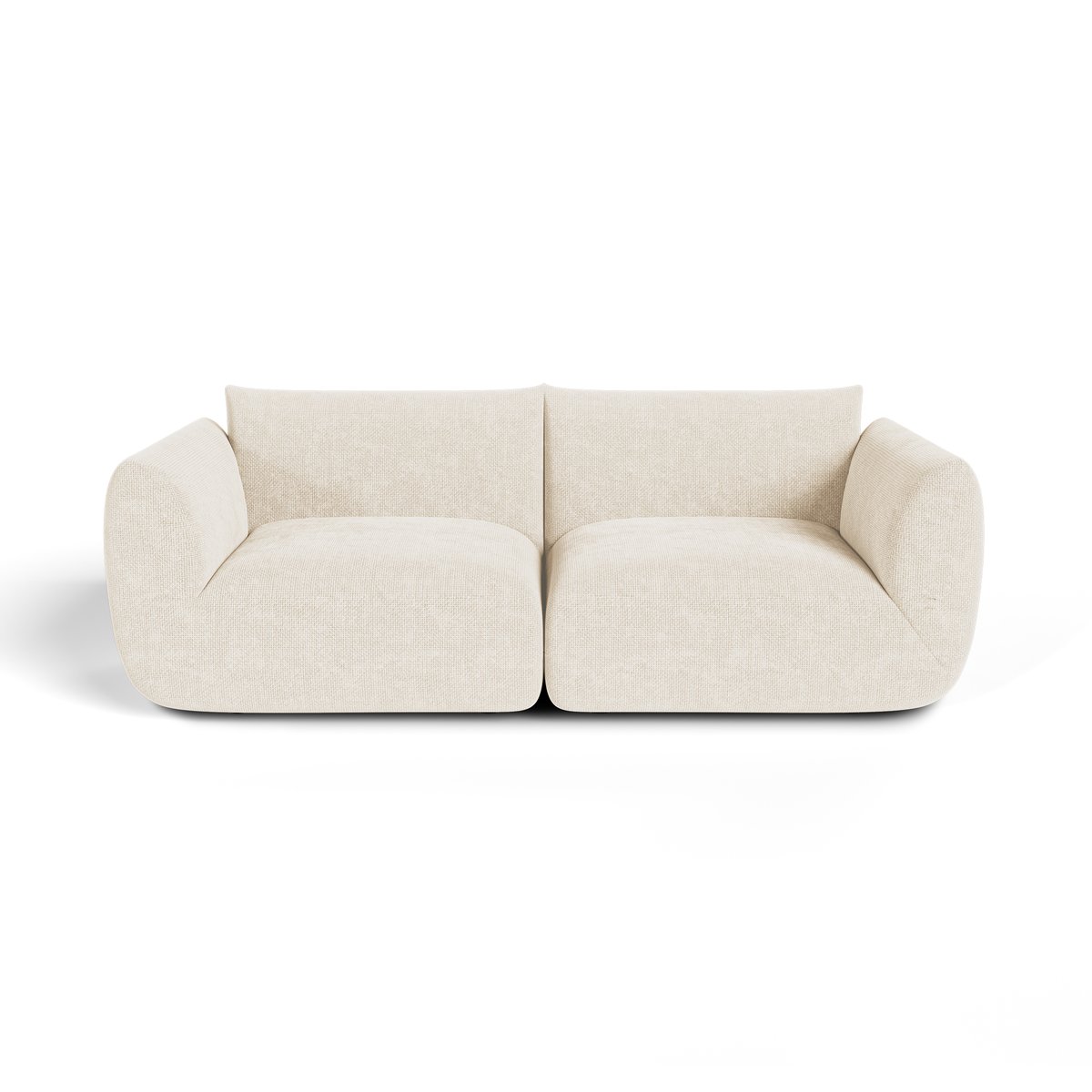 Canapé modulable 3 places en velours chenillé NOOMA crème, SIA HOME