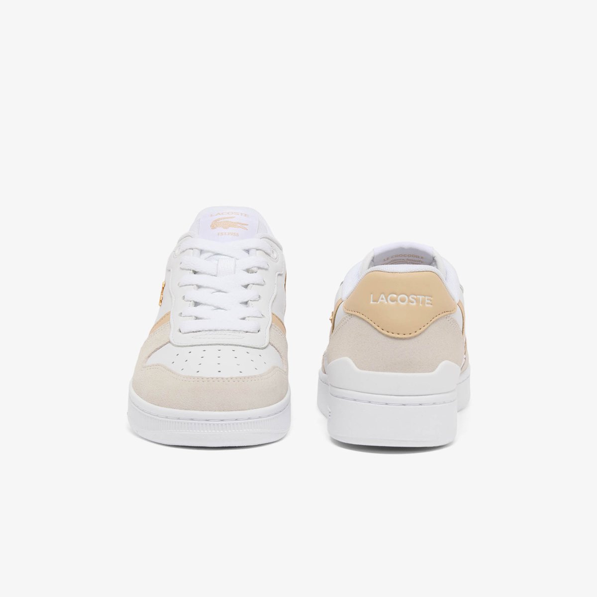 Sneakers T-Clip Set femme en cuir blanc-83j, LACOSTE