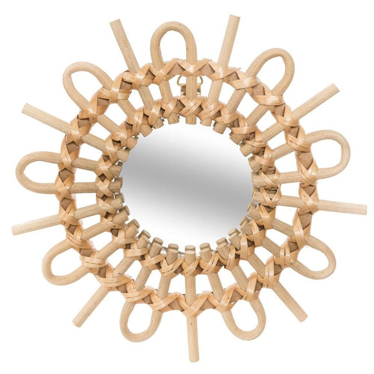 Lot de 3 miroirs rotin soleil D28 beige, ATMOSPHERA