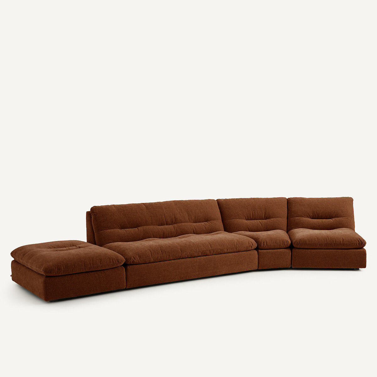 Chauffeuse modulable velours chenille, Giuliano ecureuil, AM.PM