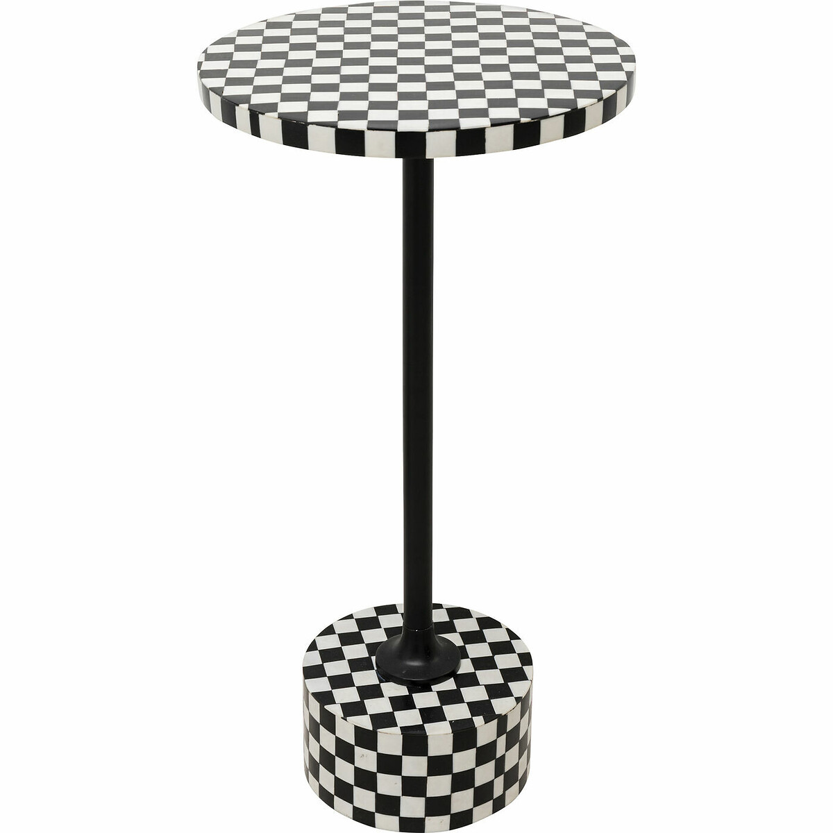 Table d appoint Domero Chess noir blanc Ø25cm noir/blanc, KARE DESIGN
