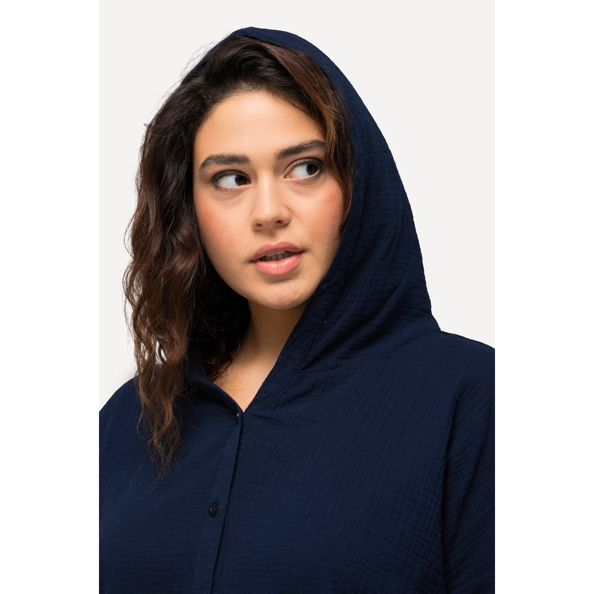 Blouse oversized en mousseline oversized bleu encre, ULLA POPKEN