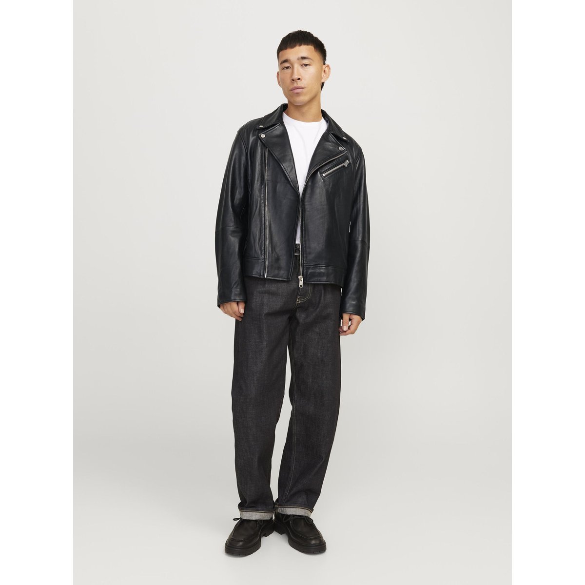 Veste En Cuir black, JACK AND JONES PREMIUM