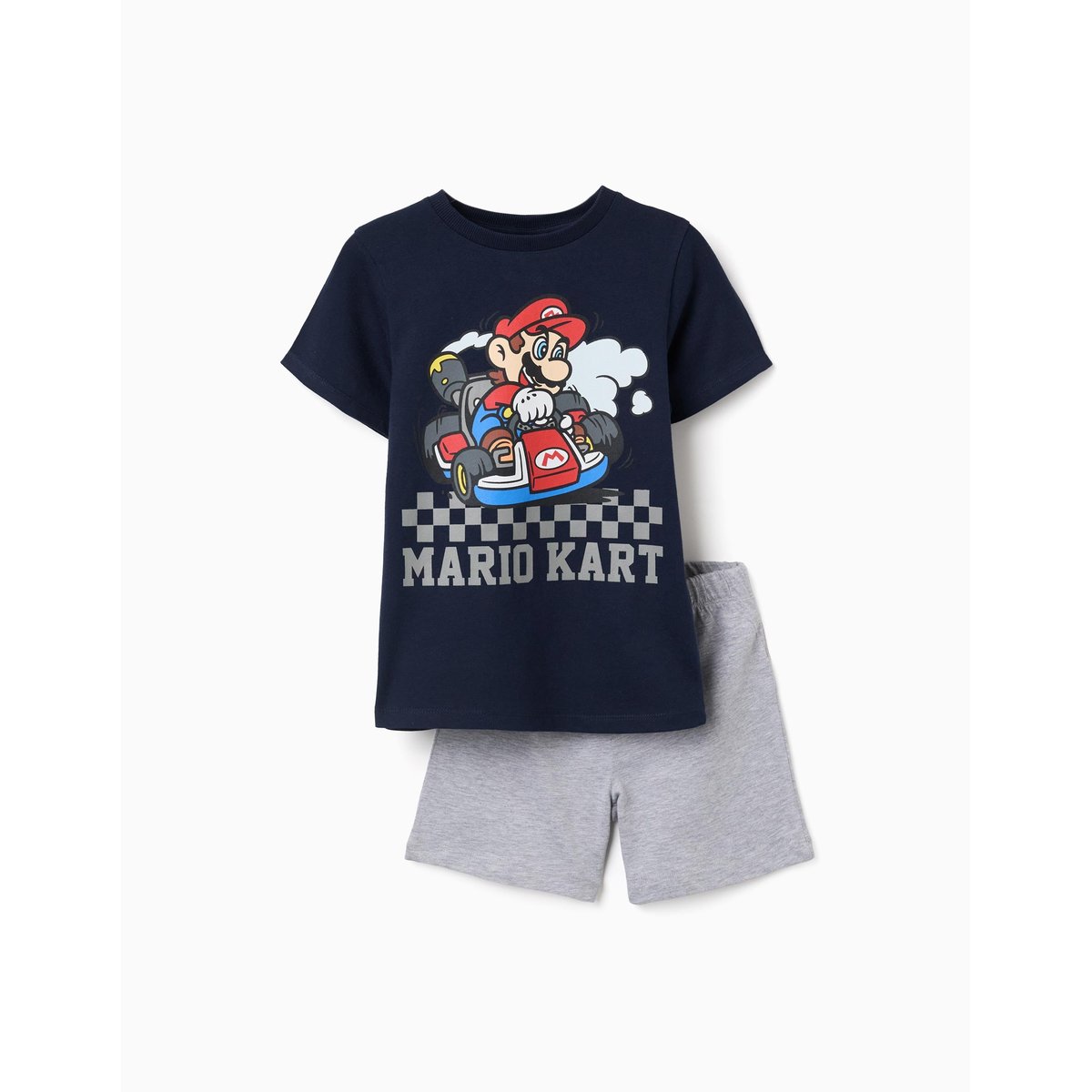 Pyjama en coton à manches courtes avec imprimé Mario Kart bleu, ZIPPY