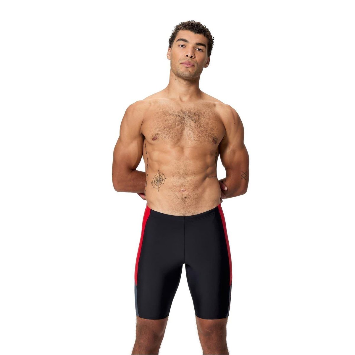Jammer de natation à taille élastiquée DIVE noir / rouge, SPEEDO
