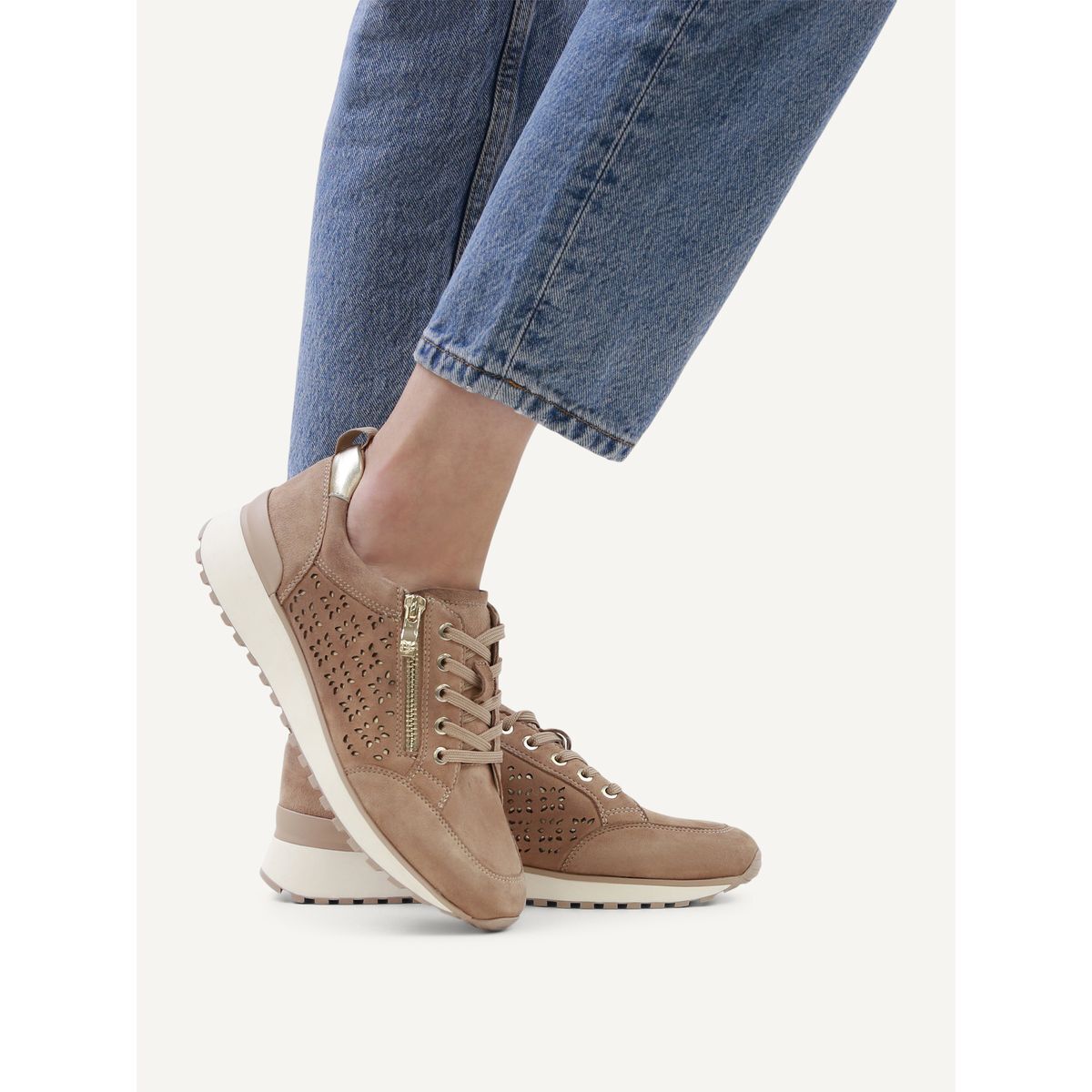 Basket en cuir marron combiné, CAPRICE