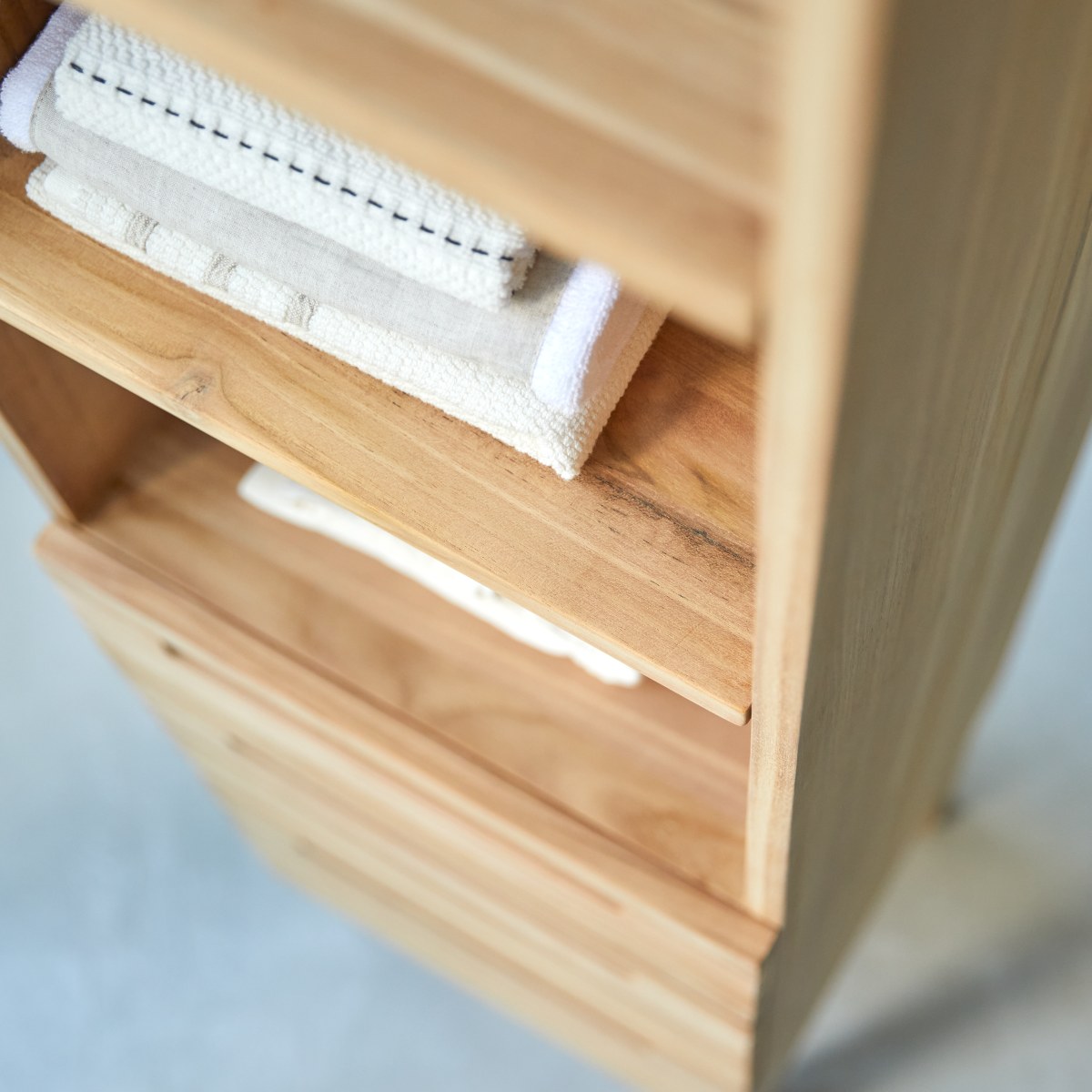 Colonne de salle de bain en Teck massif, SLATS naturel, TIKAMOON