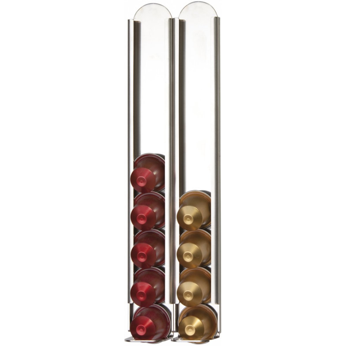 Lot de 2 porte-capsules mural compatible avec Nespresso chrome/inox, DON HIERRO