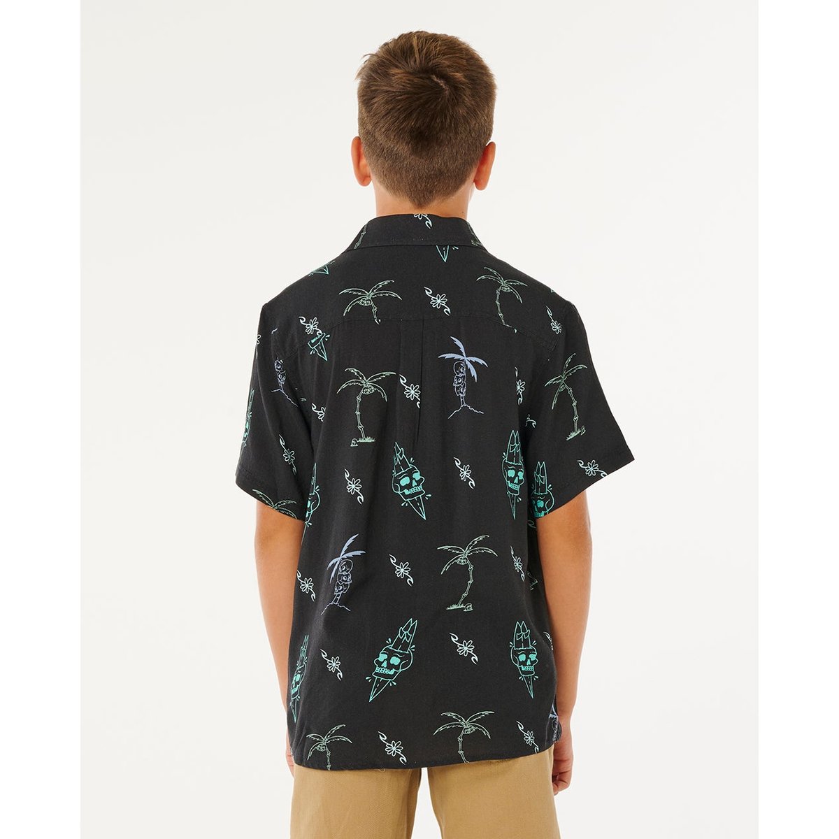 Chemise Eternal Shred manches courtes garçon noir délavé, RIP CURL