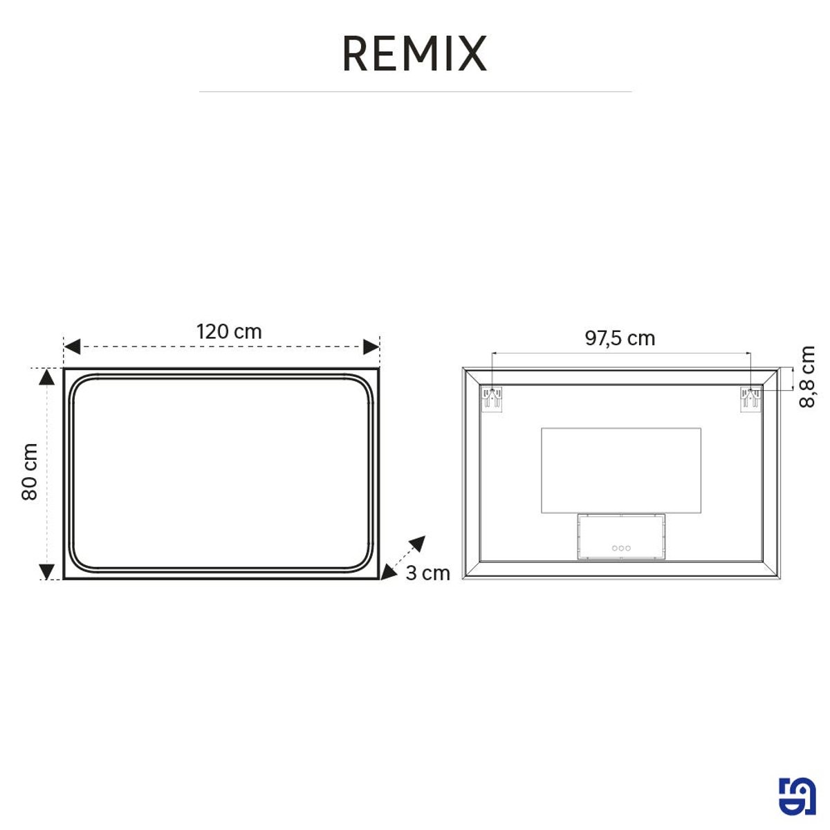 Miroir avec lumières intégrées, REMIX gris / argent, SENSEA