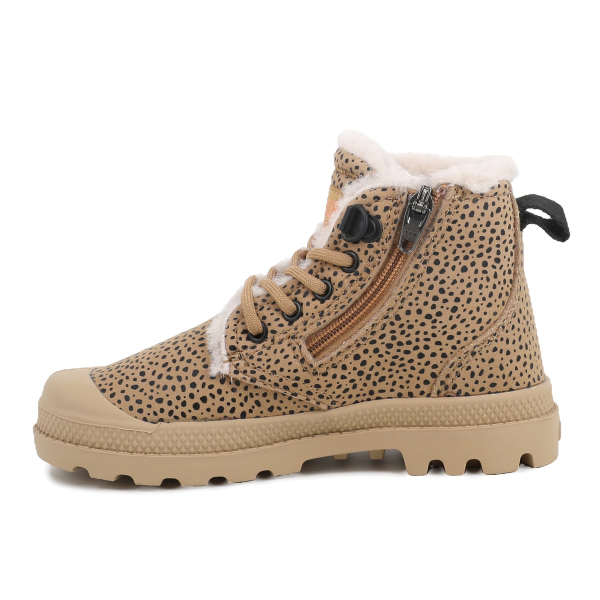 Boots en cuir PAMPA ZIP WL dear brwn aop safari, PALLADIUM