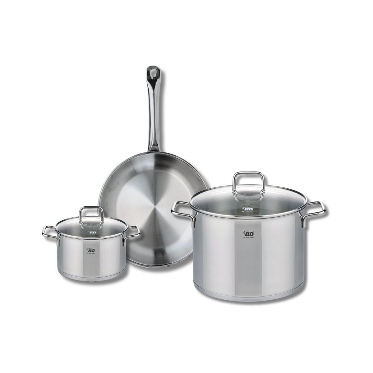 Batterie 1 poêle 28cm + 2 faitouts 16/26cm PROFI CITRIN inox, ELO
