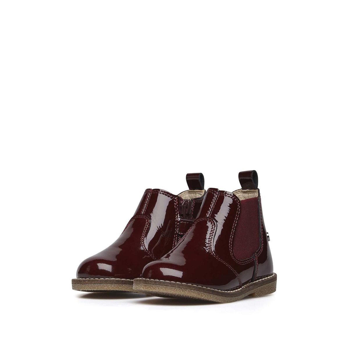 Bottes Chelsea En Cuir Verni Avec Glissière Arthur bordeaux, NATURINO