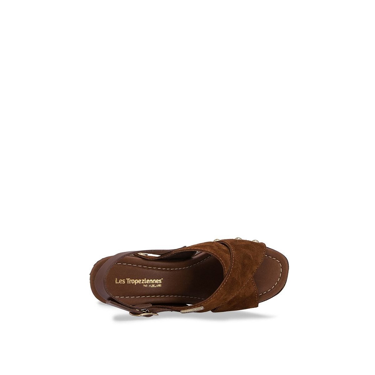 Paloma Heeled Suede Clog Sandals tan, LES TROPEZIENNES PAR M.BELARBI