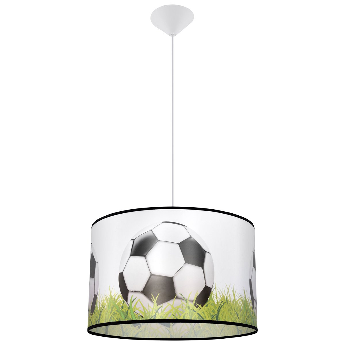 Suspension PVC Blanc/noir/vert E27 1 Football C40 blanc, EDEN