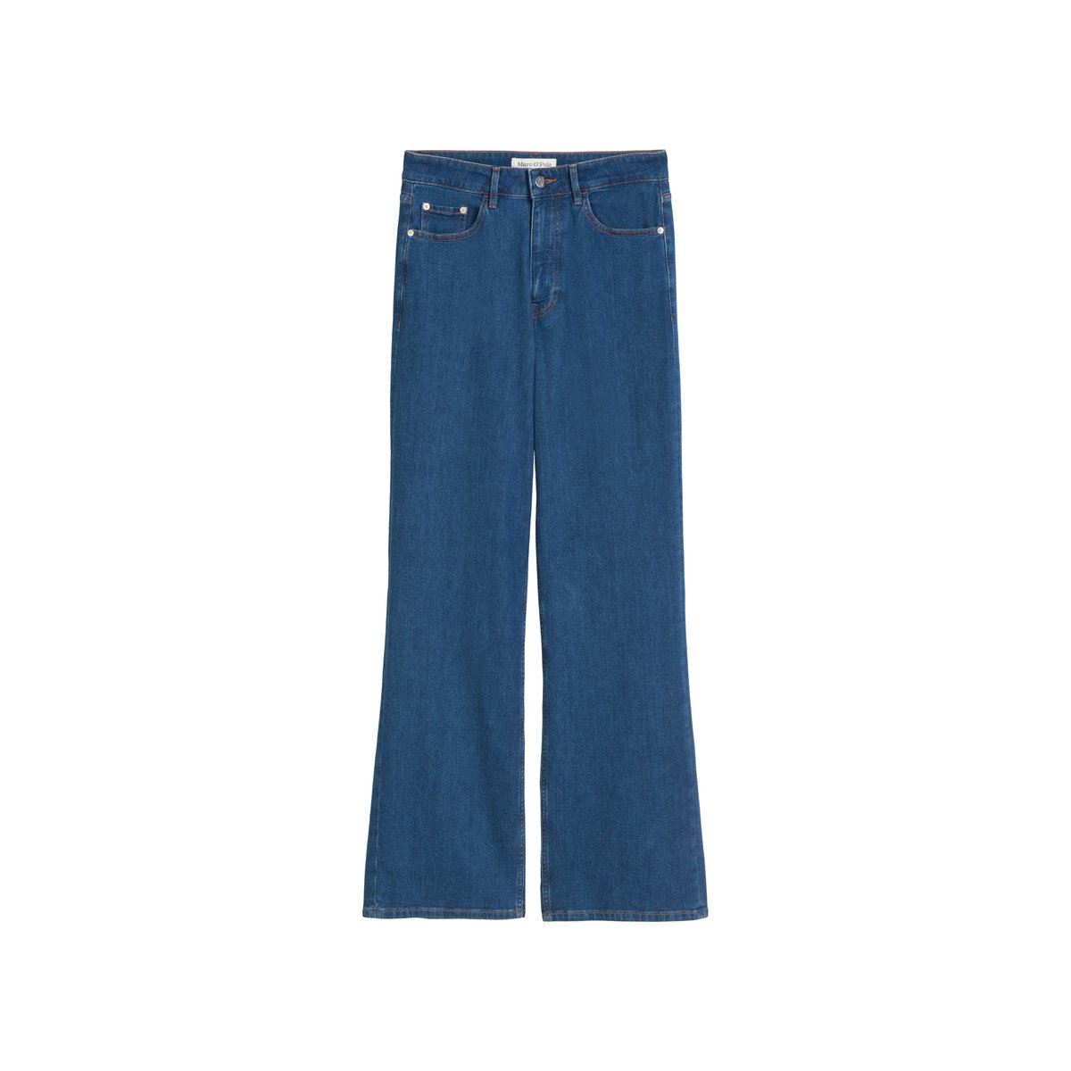 Jeans à jambes larges en denim Cashmere Touch bleu moyen, MARC O'POLO