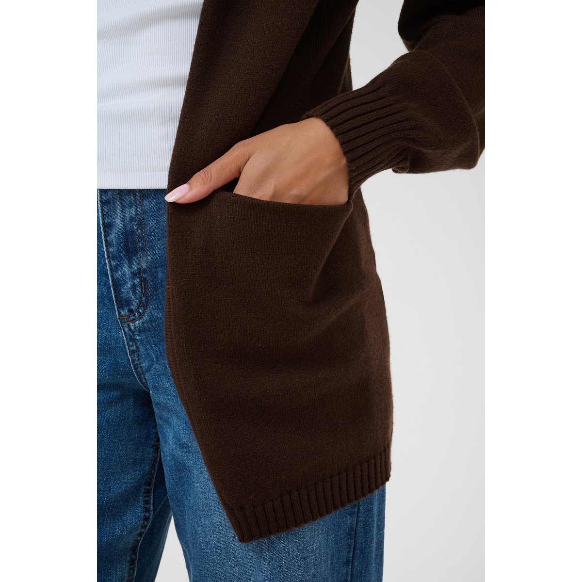Cardigan à tricot marron coffee bean, KAFFE